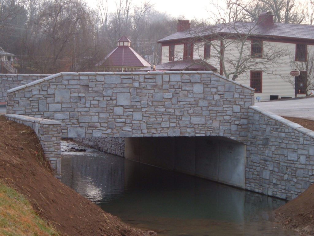 prefab bridge rock face